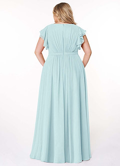 Azazie Daphne Modest Bridesmaid Dresses A-Line Ruffled Chiffon Floor-Length Dress image8
