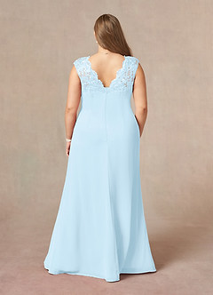 Azazie Gladys Mother of the Bride Dresses Sky Blue A-Line Queen Anne Lace Chiffon Dress image8
