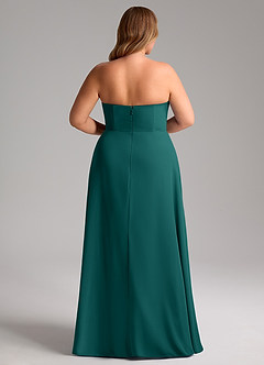 Azazie Wren Bridesmaid Dresses Peacock A-Line Side Slit Chiffon Convertible Dress image15