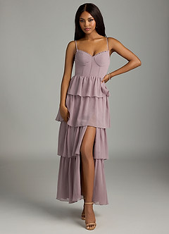 Azazie Kaiden Bridesmaid Dresses Dusk A-Line Sweetheart Neckline Chiffon Dress image2