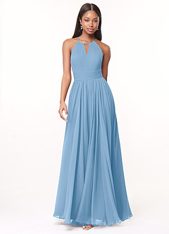 Azazie Cherish Final Sale Cinnamon A-Line Pleated Chiffon Dress image4