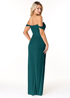 Azazie Tessa Bridesmaid Dresses Peacock Sheath Sweetheart Off-The-Shoulder Mesh Convertible Dress image5