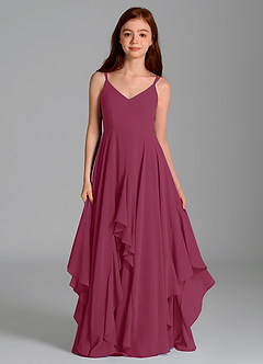 Azazie Karan Junior Abito A-Line in Chiffon Gelso image4