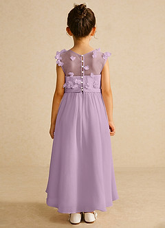 Azazie Arlo Flower Girl Dresses Wisteria A-Line Bow Chiffon Dress image5