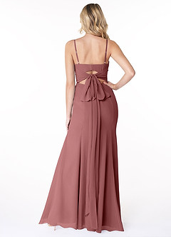 Azazie Cosette Bridesmaid Dresses A-Line Side Slit Chiffon Floor-Length Dress image2