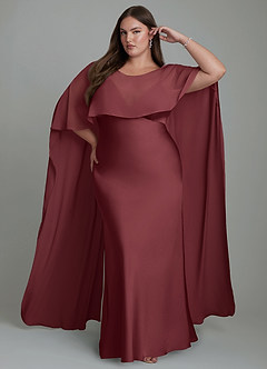 Azazie Stefania Brautjungfernkleider A-Linie Stretch-Satin Kleid Merlot image7