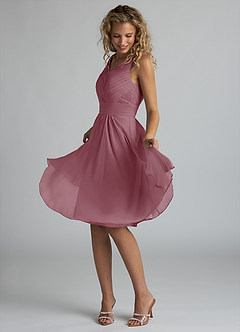Azazie Grace Bridesmaid Dresses Vintage Mauve A-Line Pleated Chiffon Dress image3