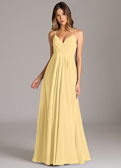 Azazie Amani Bridesmaid Dresses Butter A-Line Pleated Chiffon Dress image4