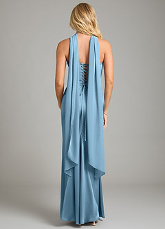 Azazie Sorrel Bridesmaid Dresses Steel Blue Mermaid Strapless Stretch Satin Convertible Dress image14