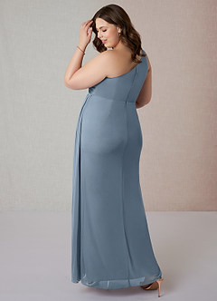 Azazie Jhene Schlussverkauf Etui One-Shoulder Gittergewebe Kleid Vintage Mauve image10