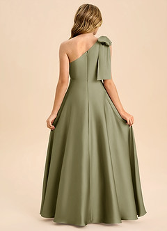 Azazie Penguin Junior Abito A-Line in Raso Elasticizzato Fiocco Pistacchio image2