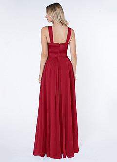 Azazie Kaleigh Bridesmaid Dresses Scarlet A-Line Pleated Chiffon Dress image2