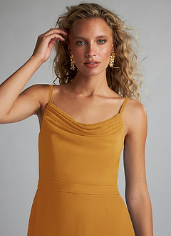 Azazie Summer Jurken voor bruidsmeisjes Jurk van Chiffon met Zeemeermin Schop cowl Boterbabbelaar image5