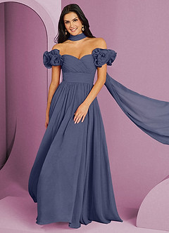 Barbie ♥ Azazie Bridesmaid Dresses Stormy A-Line Off the Shoulder Chiffon Convertible Dress image13