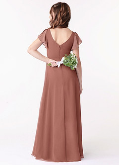 Azazie Omari Junior Cedar Rose A-Line Ruched Chiffon Dress image2