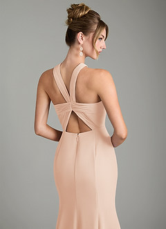 Azazie Rue Bridesmaid Dresses English Rose A-Line Halter Chiffon Dress image6