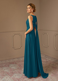 Azazie Joules Mother of the Bride Dresses Ink Blue A-Line Sequins Chiffon Dress image5
