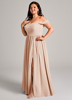 Azazie Calianna Bridesmaid Dresses English Rose A-Line Off the Shoulder Chiffon Convertible Dress image10