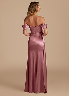 Azazie Amyra Bridesmaid Dresses Vintage Mauve Mermaid Sweetheart Neckline Metallic Satin Convertible Dress image6