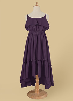 Azazie Karmen Flower Girl Dresses Plum A-Line Ruched Chiffon Dress image6