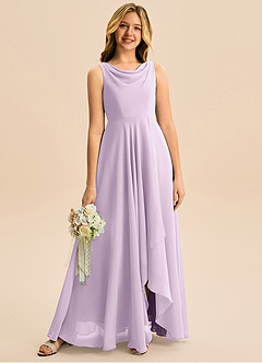 Azazie Mannie Junior Klä av A-Line i Chiffong Plisserad image1