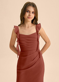 Azazie Jessamine Junior Auburn Mermaid Sweetheart Neckline Chiffon Dress image7