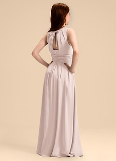 Azazie Bibiane Junior Jurk van Stretch Satijn met A-Lijn Geplooid Blozend Roze image7