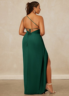 Christian Siriano Bridal for Azazie 1003 Bridesmaid Dresses Emerald Sheath One Shoulder Chiffon Dress image9