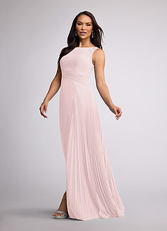 Azazie Galvan Mother of the Bride Dresses Blushing Pink A-Line Sequins Chiffon Dress image2