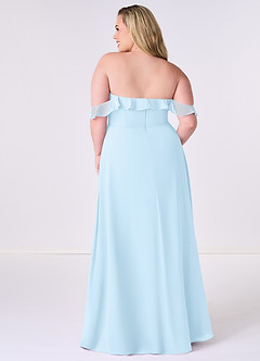 Barbie ♥ Azazie Bridesmaid Dresses Sky Blue A-Line Off the Shoulder Chiffon Convertible Dress image8