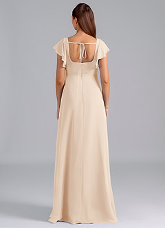 Azazie Bondi Maternity Bridesmaid Dresses A-Line Ruched Chiffon Floor-Length Dress image2