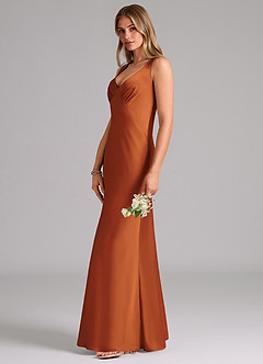 Azazie Kamila Brautjungfernkleider Eine Linie Plissee Stretch-Satin Kleid Kanel image6