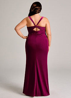 Azazie Mero Bridesmaid Dresses Cabernet Mermaid Pleated Velvet Dress image13