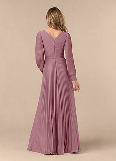 Azazie Zina Mother of the Bride Dresses Vintage Mauve A-Line Pleated Chiffon Dress image4