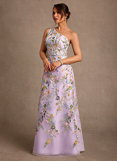 Azazie Bertie Mother of the Bride Dresses Frosted Lilac A-Line Lace Dress image3