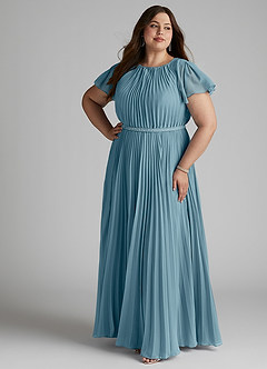 Azazie Kara Abiti da damigella modesti Abito A-Line Plissettato Chiffon Floor-Length image13