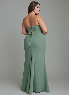 Azazie Sorrel Bridesmaid Dresses Eucalyptus Mermaid Corset Chiffon Dress image10