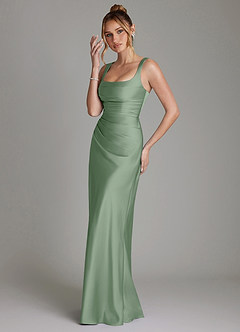 Azazie Agustina Bridesmaid Dresses Matcha Mermaid Corset Stretch Satin Dress image5