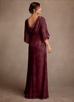 Azazie Anaheim 신부의 어머니 드레스 쉬스 주름진 플로럴 번아웃 플로어 길이 드레스 image1