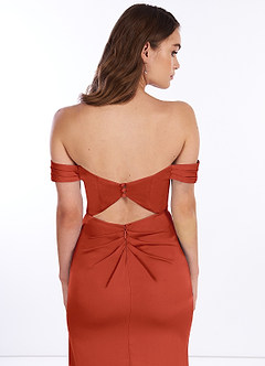 Azazie Breanna Venta Final Vestido de Dark Navy de Satén Elástico de Vestido tubo con Vestidos sin tirantes image7