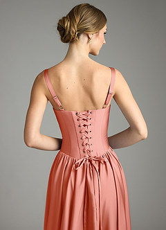 Azazie Evadina Suknie dla druhen Linia A Gorset Satyna elastyczna Do ziemi Sukienka image6