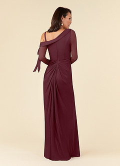 Azazie Marna Mother of the Bride Dresses Cabernet Sheath One Shoulder Mesh Dress image7