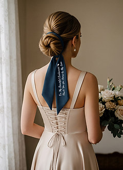 front Bridesmaid Matching Color Satin Scarf – Personalized Scarf
