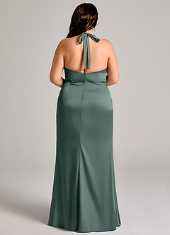 Azazie Valerie Suknie dla druhen Syrena Pofałdowany Satyna elastyczna Do ziemi Sukienka image11