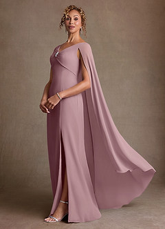 Azazie Boudica 신부의 어머니 드레스 A라인 주름진 쉬폰 플로어 길이 드레스 image2