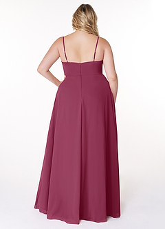 Azazie Moira Bridesmaid Dresses Mulberry A-Line Scoop Chiffon Dress image9