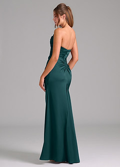 Azazie Lucille Bridesmaid Dresses Pine Mermaid Strapless Stretch Satin Convertible Dress image4