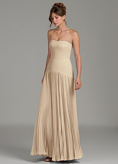 Azazie Yuliana Bridesmaid Dresses Champagne A-Line Strapless Chiffon Dress image5