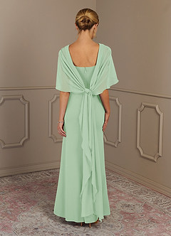 Azazie Dion Mother of the Bride Dresses Dusty Sage Sheath Scoop Stretch Crepe Dress image6