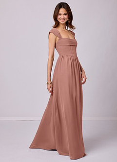 Barbie ♥ Azazie Bridesmaid Dresses Cedar Rose A-Line Corset Chiffon Dress image3